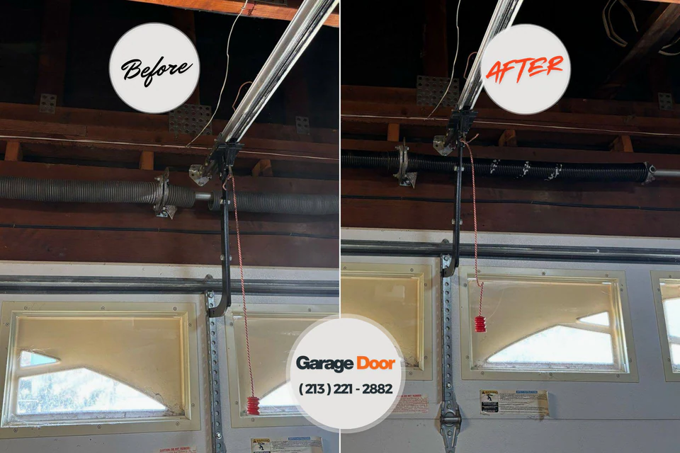 Before and after: garage door repair Kingman, KS